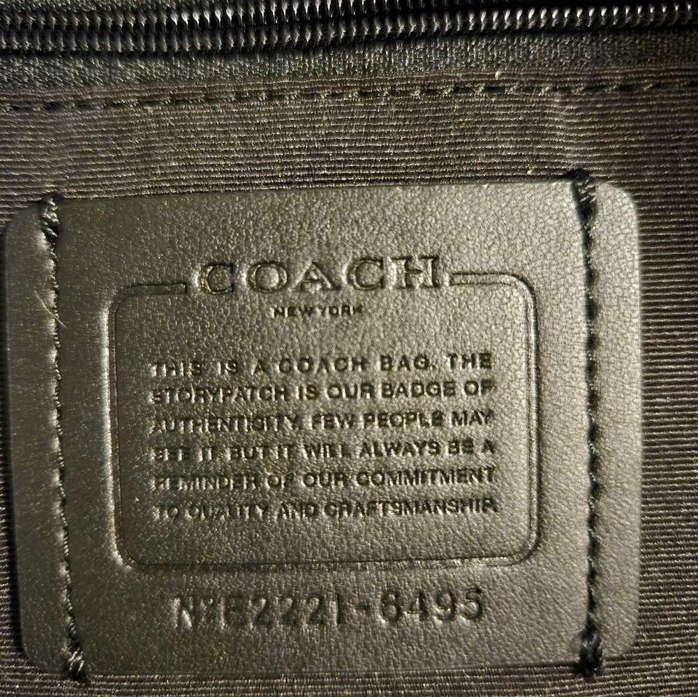 Coach Black Leather Bag with Signature Patch - Picture 3 of 4